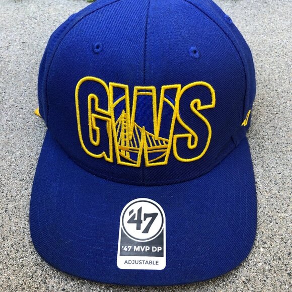 '47 FORTY SEVEN Golden State Warriors Hat Men's Baseball Cap NBA Blue Adjustable - Picture 3 of 7